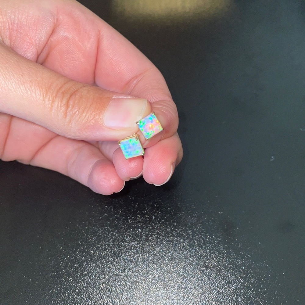 Opal stud earrings